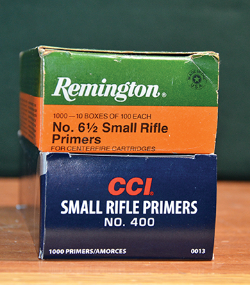 Remington developed the mild 61⁄2 primer many years ago for the 25-20 Winchester, 32-20 Winchester, 22 Hornet, and 218 Bee, which Layne prefers. When his supply is used up, he will switch to the CCI 400.